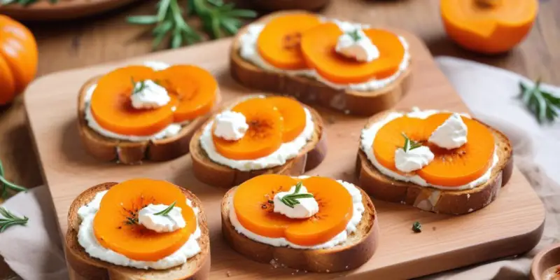Toasts gourmands au potimarron rôti et chèvre frais