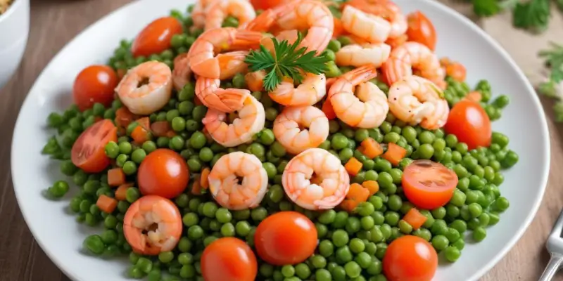 Salade de Lentilles Corail aux Crevettes et Coriandre
