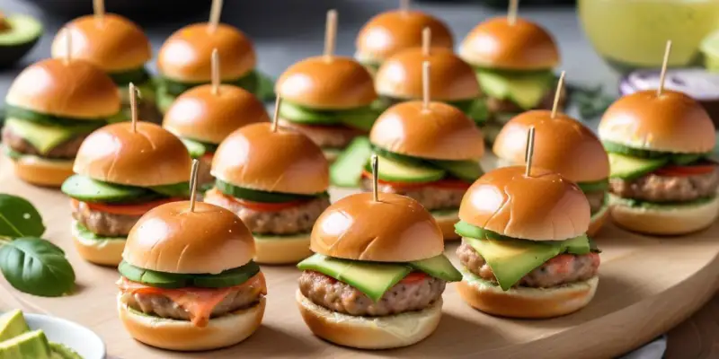 Mini-burgers de saumon et avocat