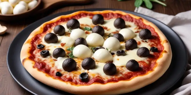 Pizza Truffe Noire, Mozzarella et Champignons