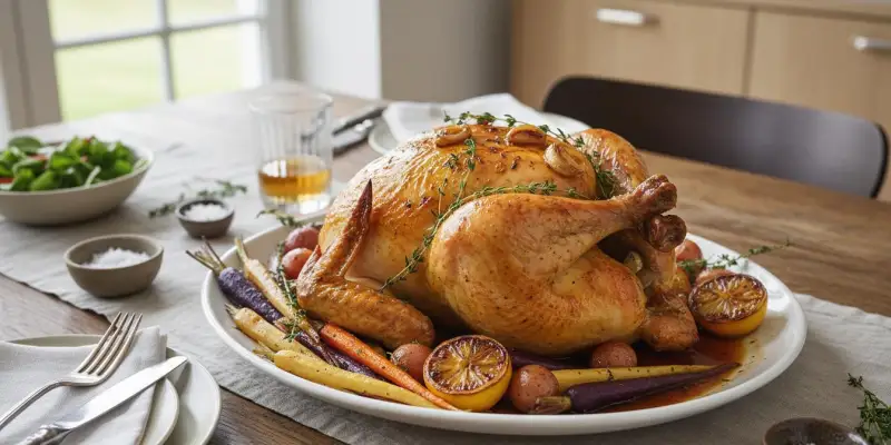 Le Grand Poulet Rôti du Dimanche à l'Ail et au Thym