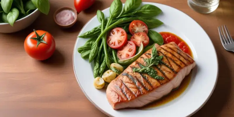 Rouget grillé à l’ail et basilic