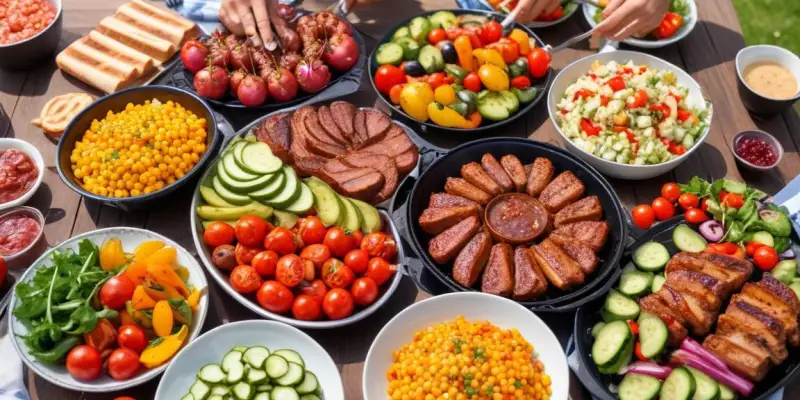 Barbecue Estival : Grillades, Salades et Légumes