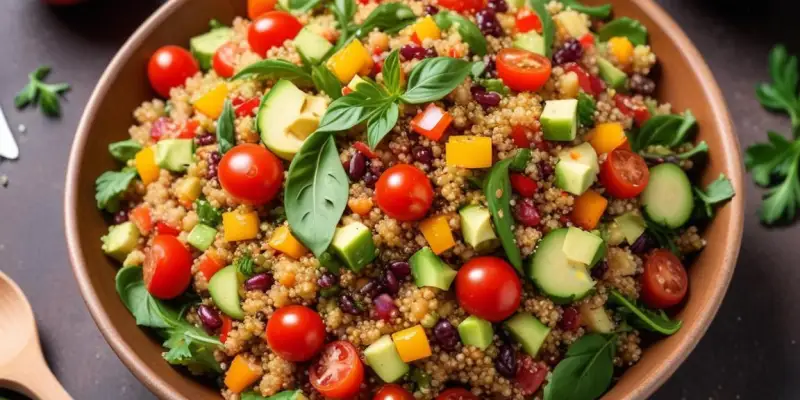 Salade de quinoa aux légumes printaniers