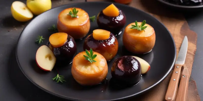 Bouchées au boudin noir et pomme caramélisée