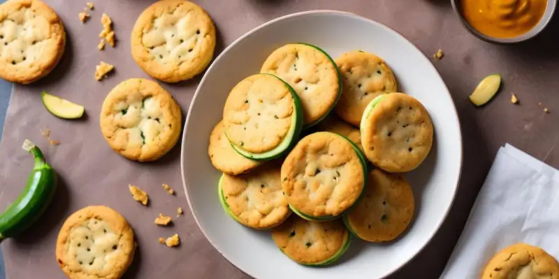 Cookies salés courgette, curry et fromage