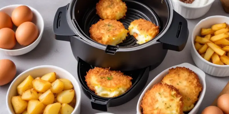 Pommes de Terre Rissolées et Œufs Cocotte à l'Air Fryer