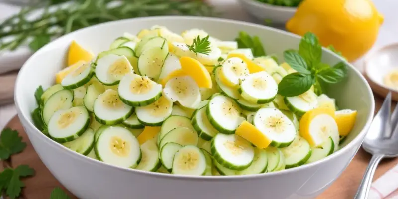 Salade de Concombre Rafraîchissante à la Crème d'Aneth et Citron
