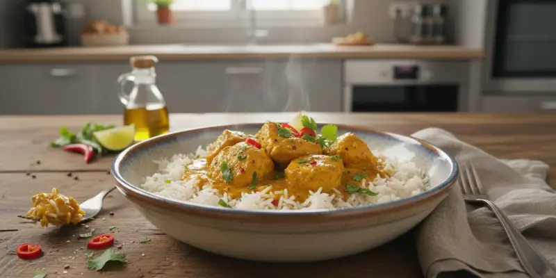 Poulet Express au Curry sans Crème ni Oignon (Spécial Congelé) au Cookeo