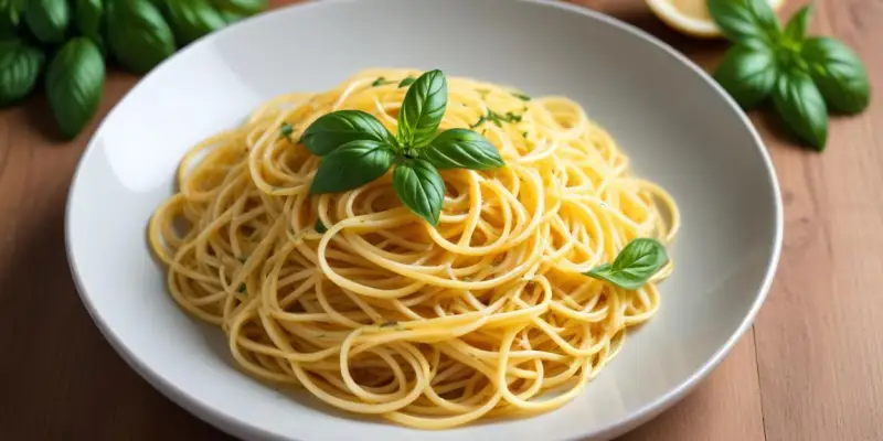 Spaghettis au citron et basilic