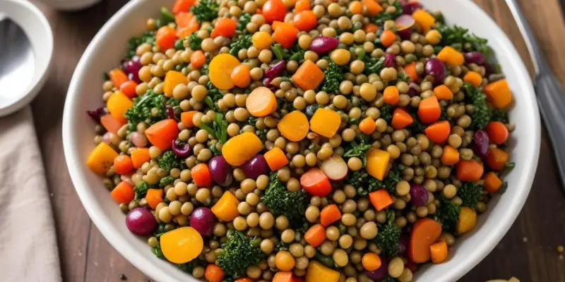 Salade d'Automne aux Lentilles et Légumes Racines Rôtis