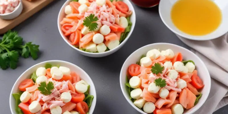 Salade Fraîcheur Pâtes, Surimi et Œufs Durs