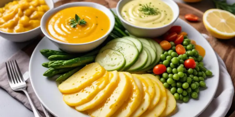Légumes rôtis au four et sauce yaourt citronnée