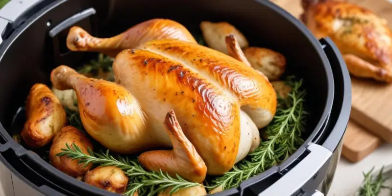 Poulet rôti juteux aux herbes à l'AirFryer
