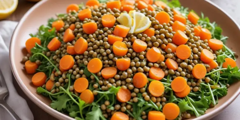 Salade de Lentilles aux Carottes Râpées et Vinaigrette au Citron