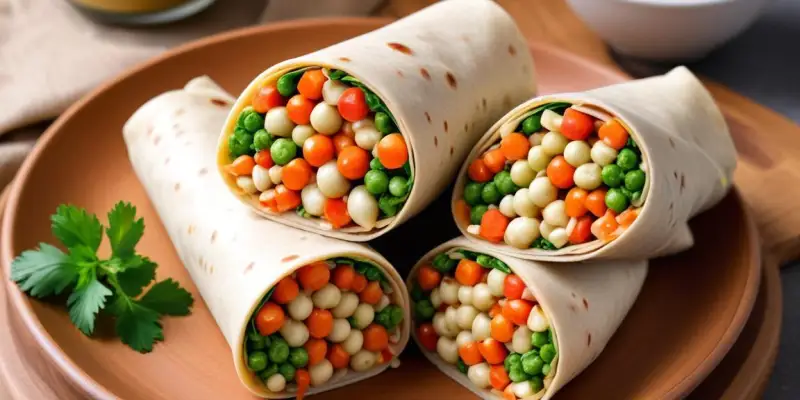 Wrap aux Pois Chiches Rôtis et Sauce Tahini