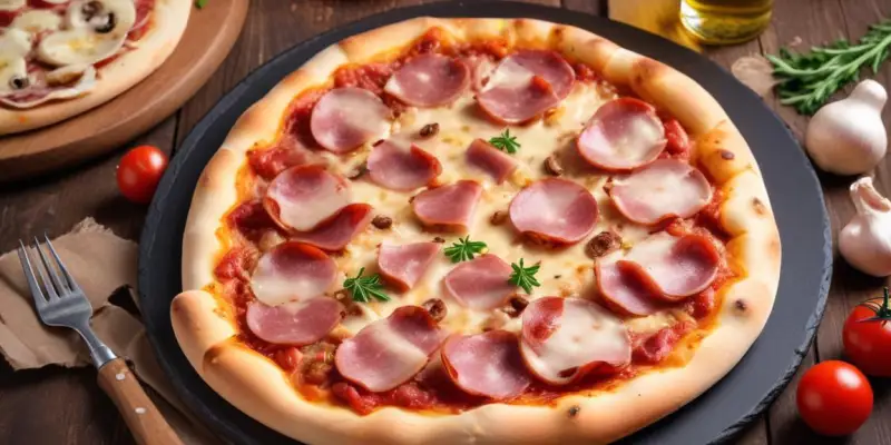 Pizza Campagnarde aux Lardons, Oignons et Champignons