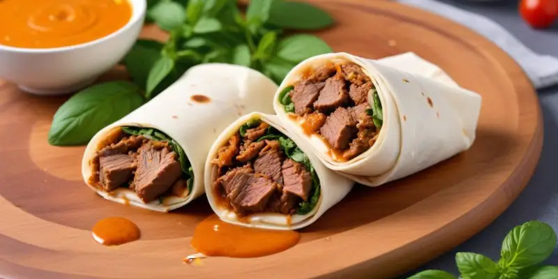 Wrap à l’Agneau Épicé et Sauce Yaourt-Menthe
