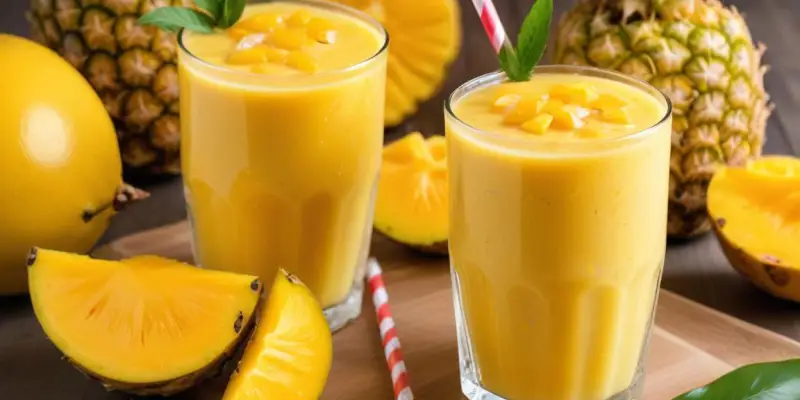 Smoothie Tropical Glacé Mangue-Ananas