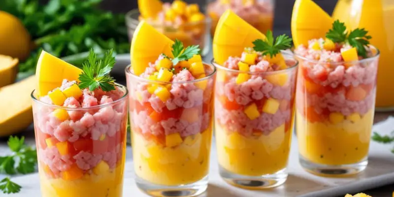 Verrines de Tartare de Thon à la Mangue