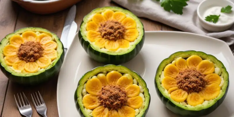 Courgettes Rondes Farcies au Four