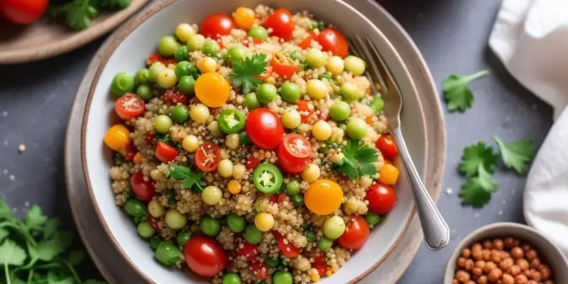 Salade de Quinoa Équilibrée aux Légumes et Pois Chiches
