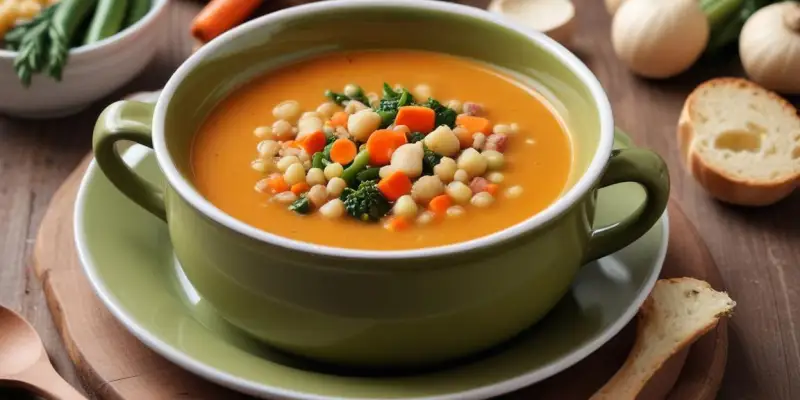 Soupe de légumes d'hiver et croûtons