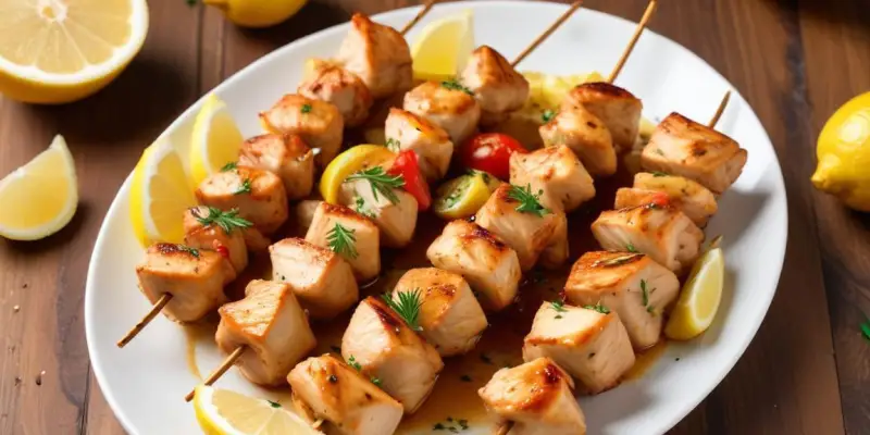 Brochettes de poulet mariné à la citronnelle
