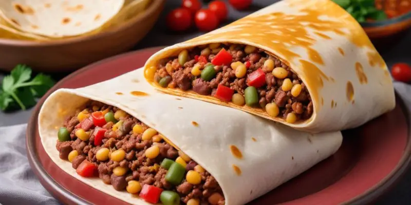 Burrito Confortable au Bœuf Haché et Haricots Rouges
