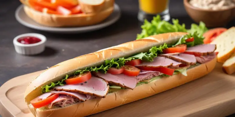 Sandwich Baguette au Thon et Crudités