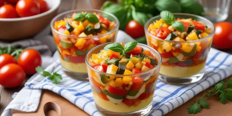 Verrines de Ratatouille Froide et Œufs de Caille