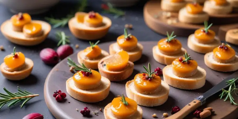 Bouchées Festives de Foie Gras et Pain d'Épices