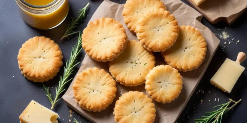 Sablés Croquants au Parmesan et Romarin Frais