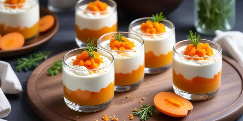 Verrines de mousse de carottes au cumin et fromage blanc