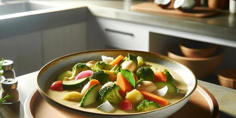 Curry de légumes nouveaux au lait de coco