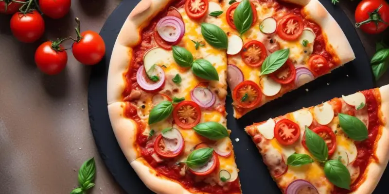 Pizza maison aux légumes de saison