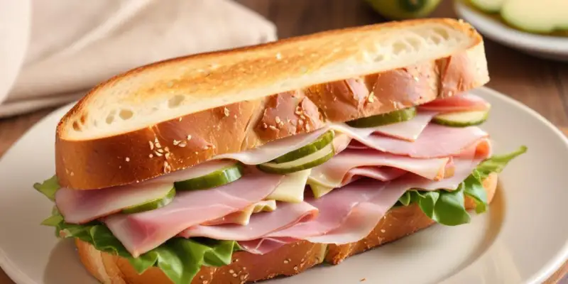 Sandwich au jambon de pays, comté et cornichons (à emporter)
