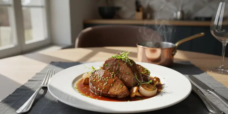 Langue de Bœuf Fondante à la Sauce Madère au Cookeo