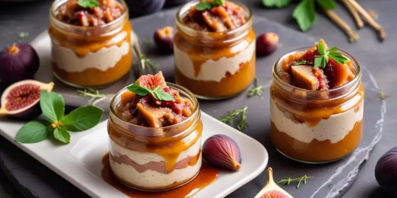 Verrines de Rillettes de Canard et Chutney de Figues