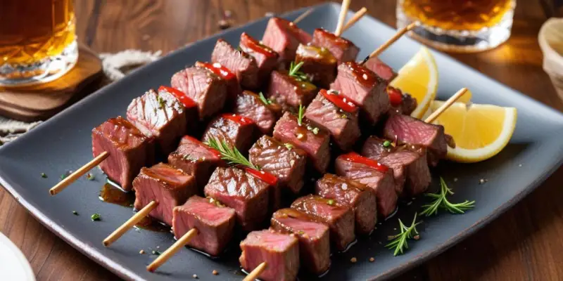 Brochettes de Bœuf Mariné au Whisky et Miel