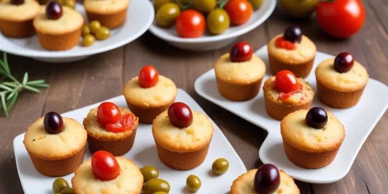 Mini Cakes Estivaux aux Olives et Tomates Séchées