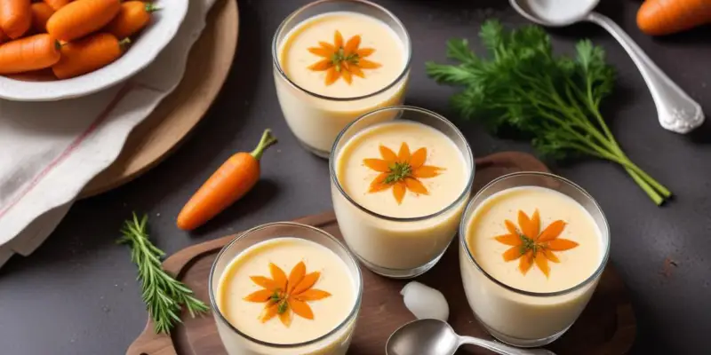 Velouté de carottes et lait de coco en verrine