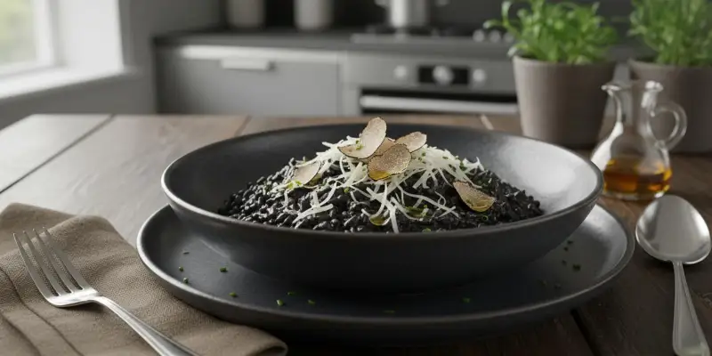 Risotto Noir Mystère à la Truffe et Parmesan