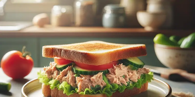 Sandwich au Thon Croquant et Légumes Frais