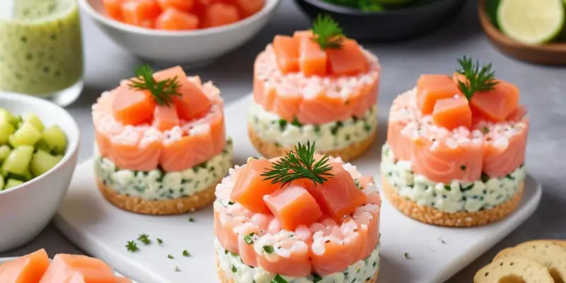 Verrines de Tartare de Saumon et Concombre