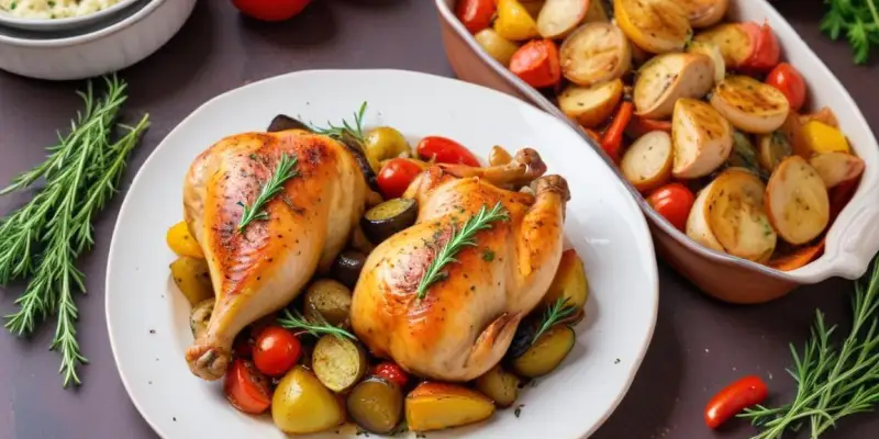 Poulet Rôti aux Herbes de Provence et sa Ratatouille Maison