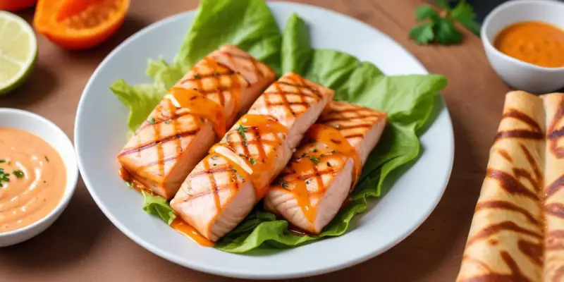 Wrap au Saumon Grillé et Sauce Aneth