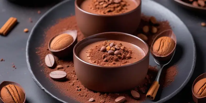 Mousse au chocolat noir et éclats de fèves de cacao