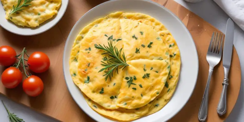 Omelette aux fines herbes fraîche