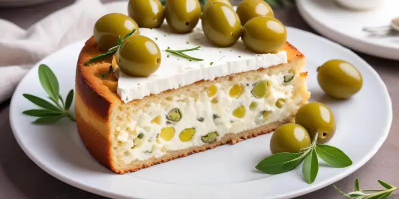 Cake salé aux olives, courgettes et chèvre frais
